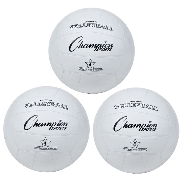 Champion Sports Rubber Volleyball, Official Size, PK3 VR4